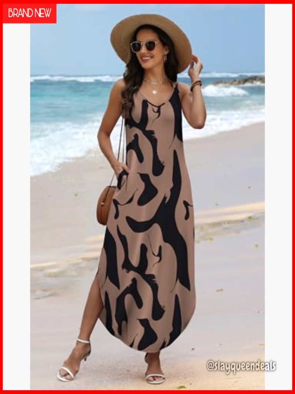 Maxi Halter Dress Boho Summer Casual Beach Vacation Travel Outfit - Picture 3 of 6